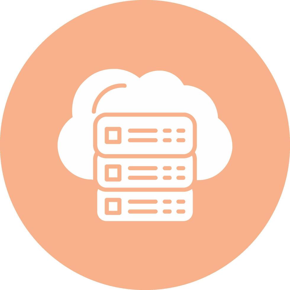 Cloud Servers Glyph Multi Circle Icon vector