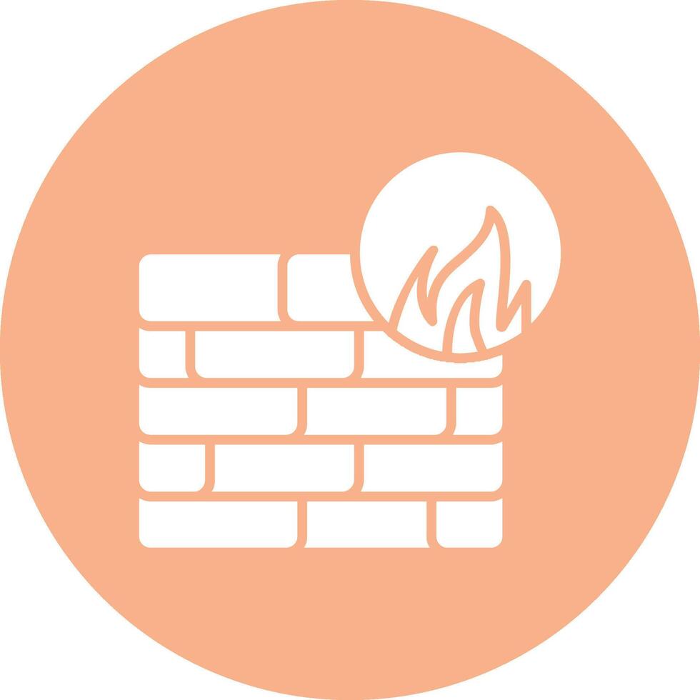 Firewall Glyph Multi Circle Icon vector