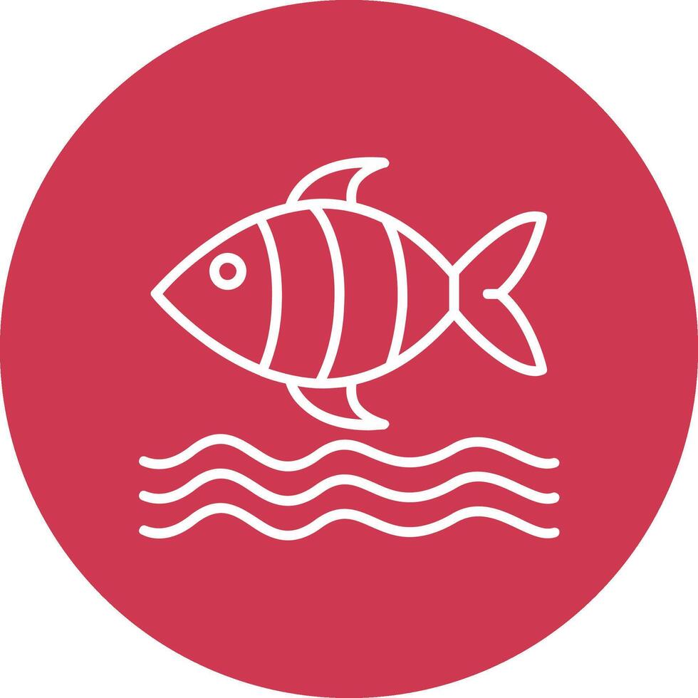 Sea Life Line Multi Circle Icon vector