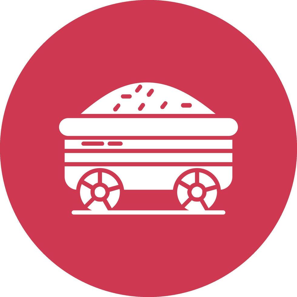 Mine Cart Glyph Multi Circle Icon vector