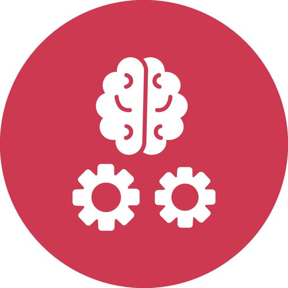 Brain Training Glyph Multi Circle Icon vector