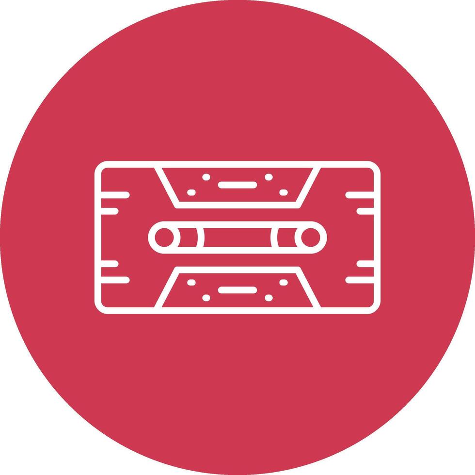 Cassette Tape Line Multi Circle Icon vector