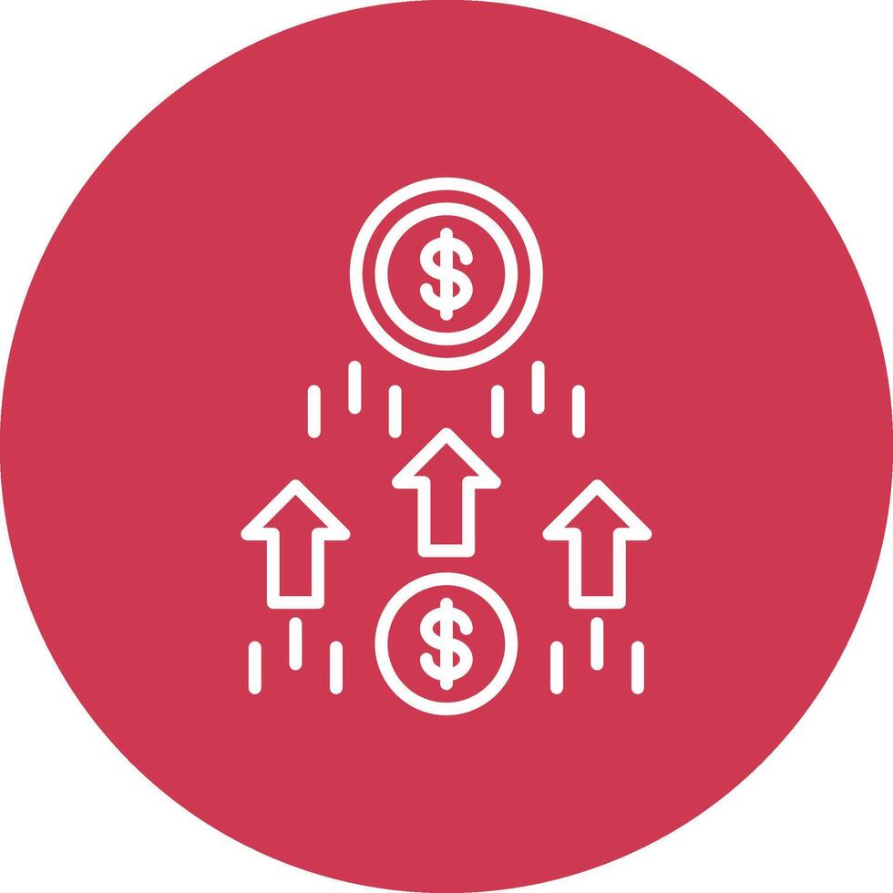 Money Growth Line Multi Circle Icon vector