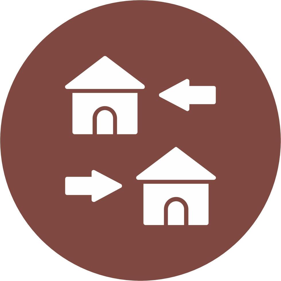 Change Of Housing Glyph Multi Circle Icon vector