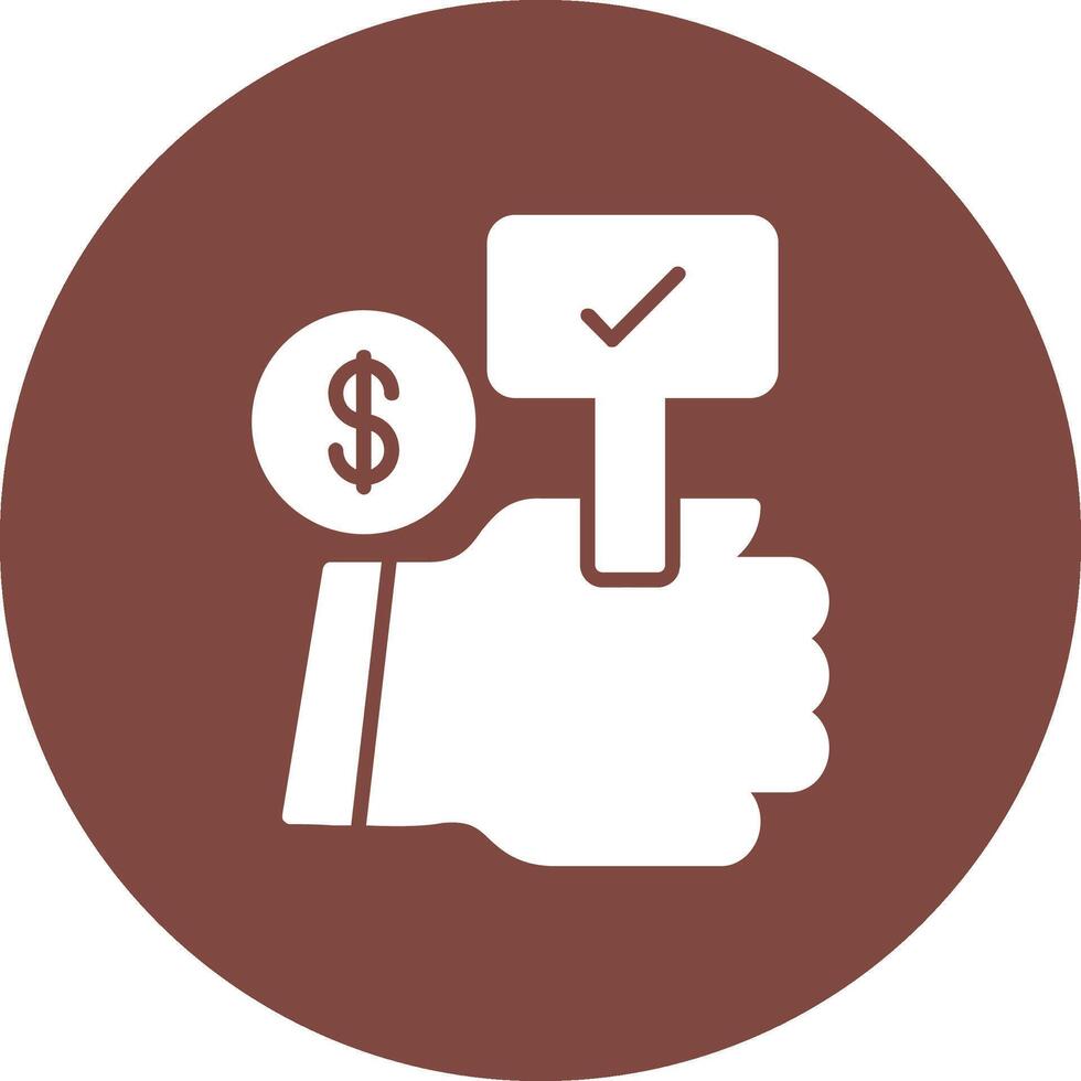 Auction Bid Glyph Multi Circle Icon vector