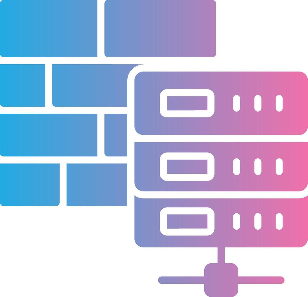 Firewall Glyph Gradient Icon Design vector