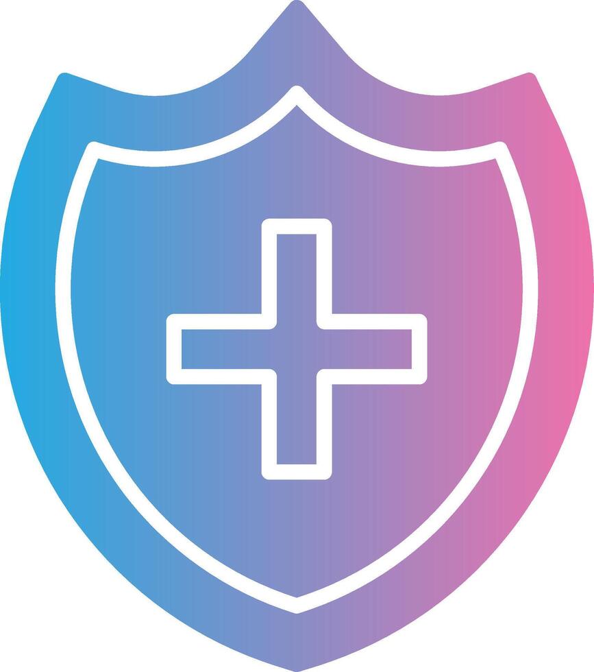 Shield Glyph Gradient Icon Design vector