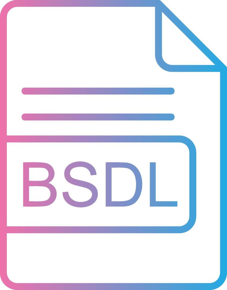 BSDL File Format Line Gradient Icon Design vector