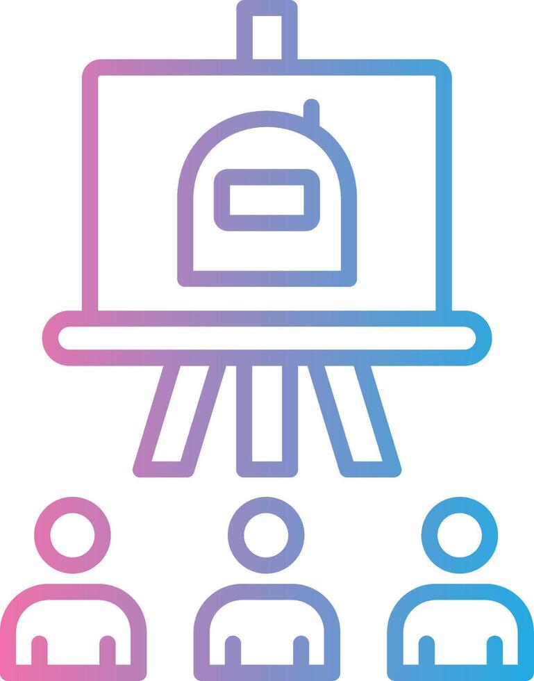 Training Course Line Gradient Icon Design vector