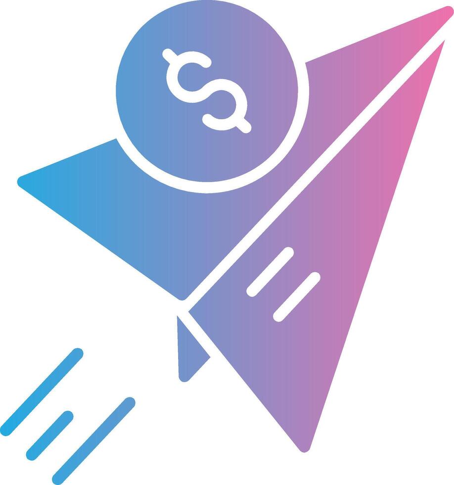 Send Money Glyph Gradient Icon Design vector