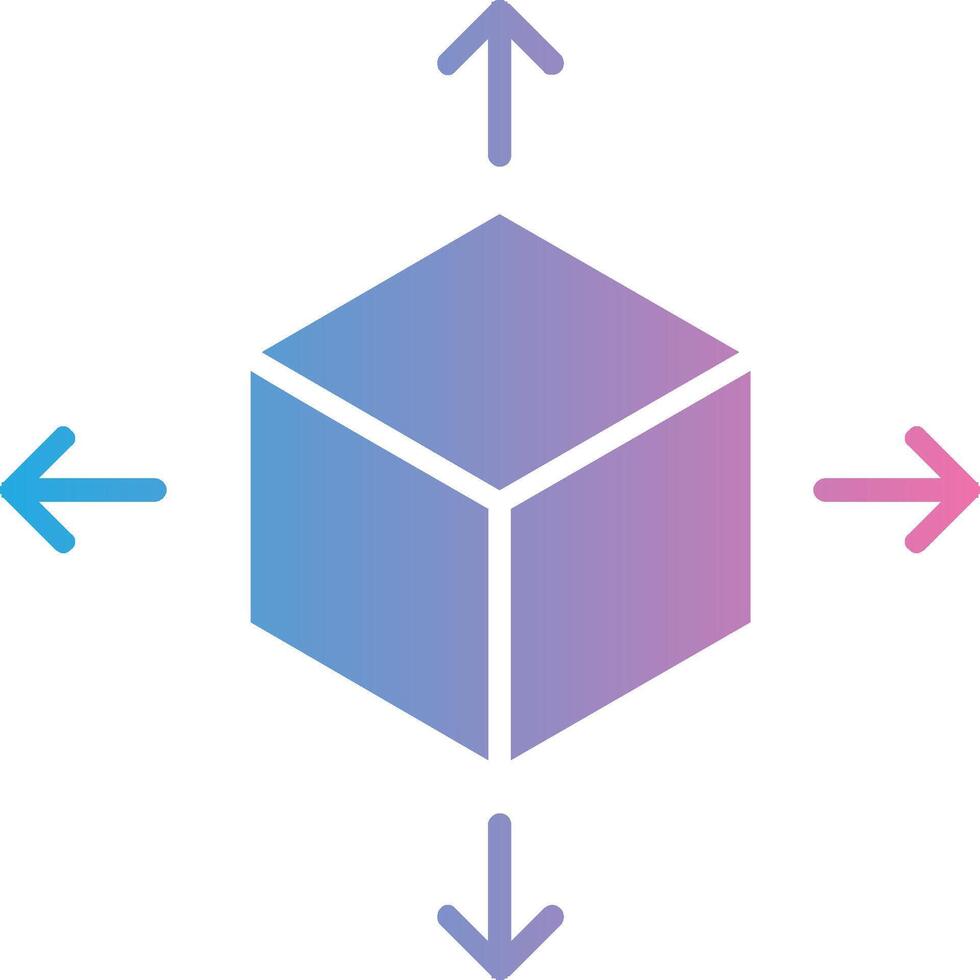 Cube Glyph Gradient Icon Design vector