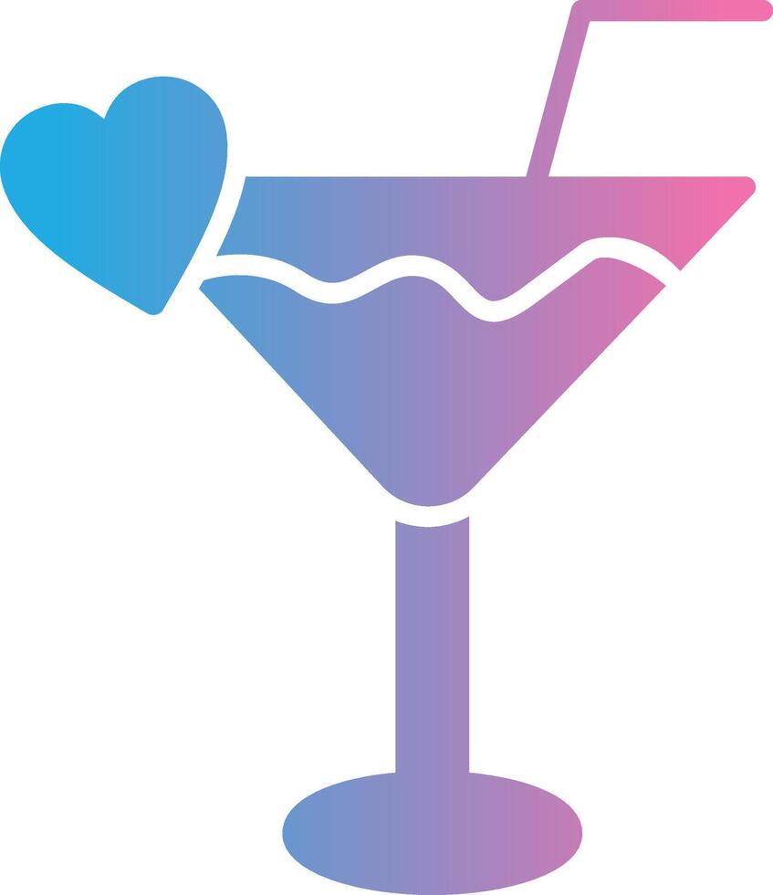 Cocktail Glyph Gradient Icon Design vector