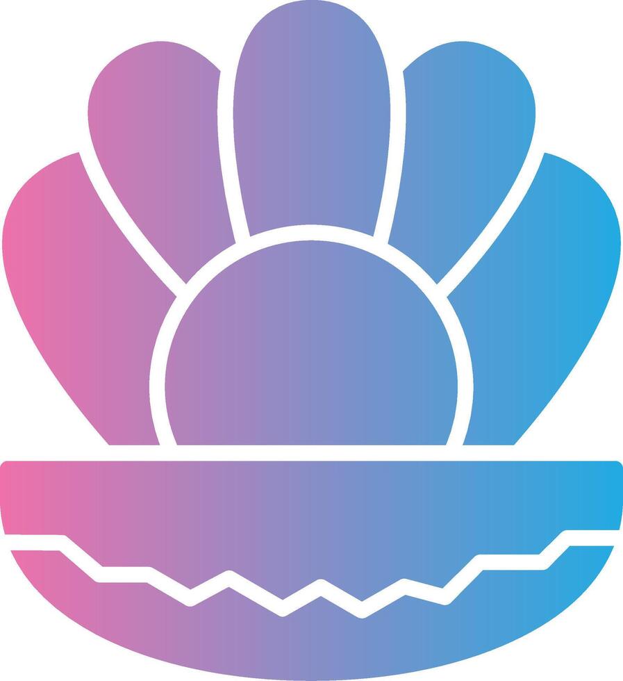 Oyster Glyph Gradient Icon Design vector