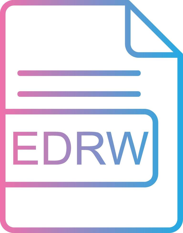 edrw archivo formato línea degradado icono diseño vector