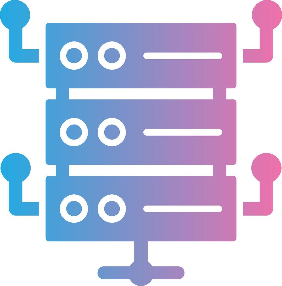 Database Architecutre Glyph Gradient Icon Design vector