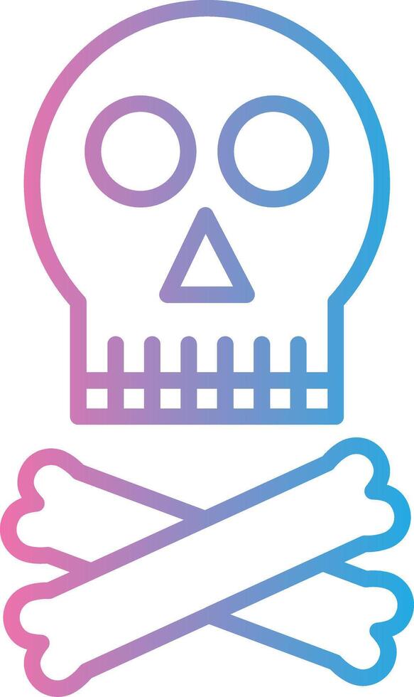 Skull Line Gradient Icon Design vector