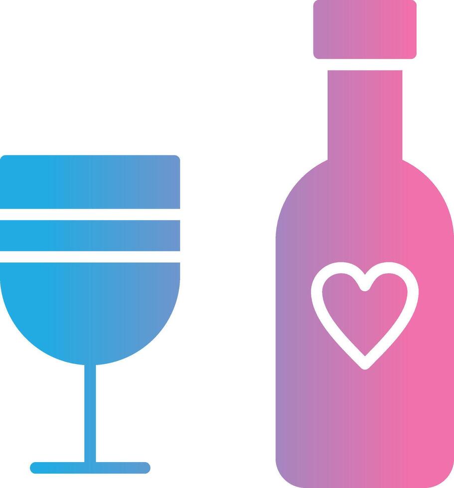 Wine Bottle Glyph Gradient Icon Design vector