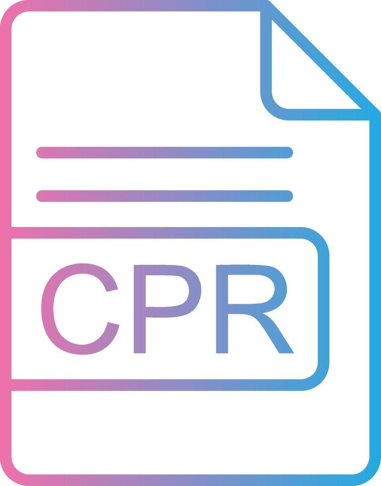 CPR File Format Line Gradient Icon Design vector