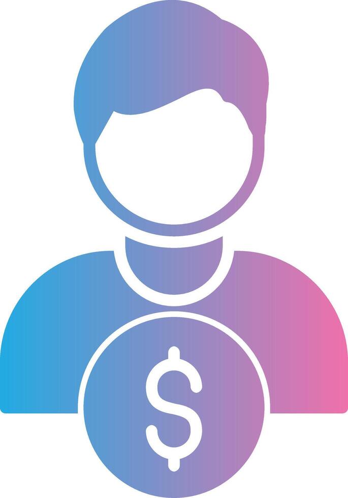 Business User Glyph Gradient Icon Design vector