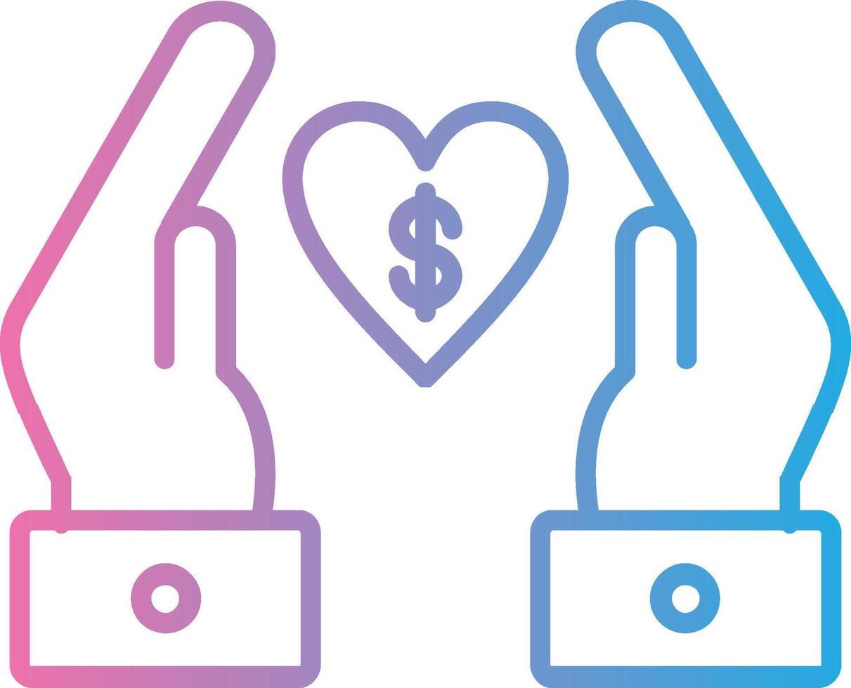 Chrity Donation Line Gradient Icon Design vector
