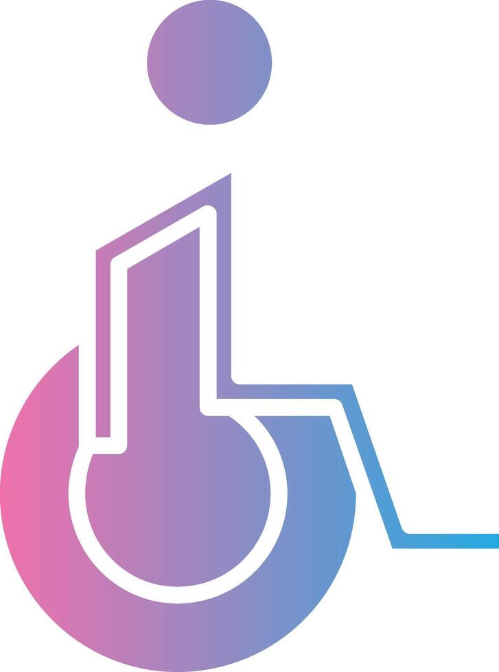 discapacitado paciente glifo degradado icono diseño vector