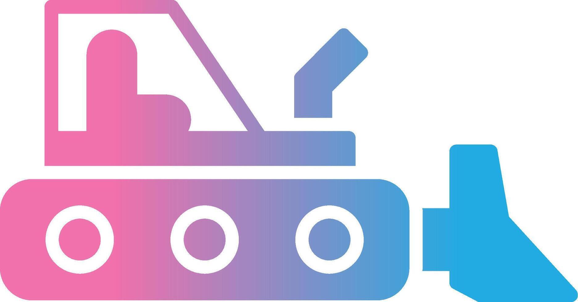 Bulldozer Glyph Gradient Icon Design vector