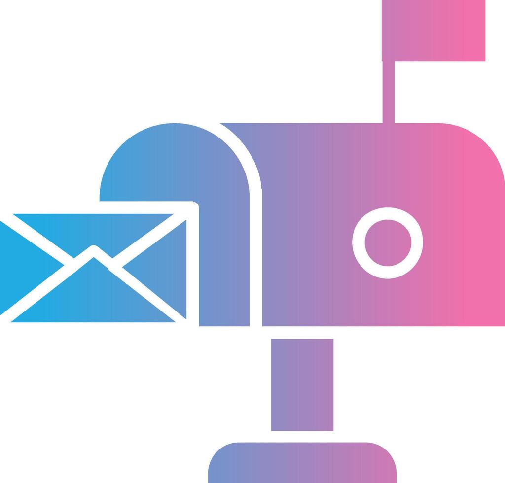 Mailbox Glyph Gradient Icon Design vector