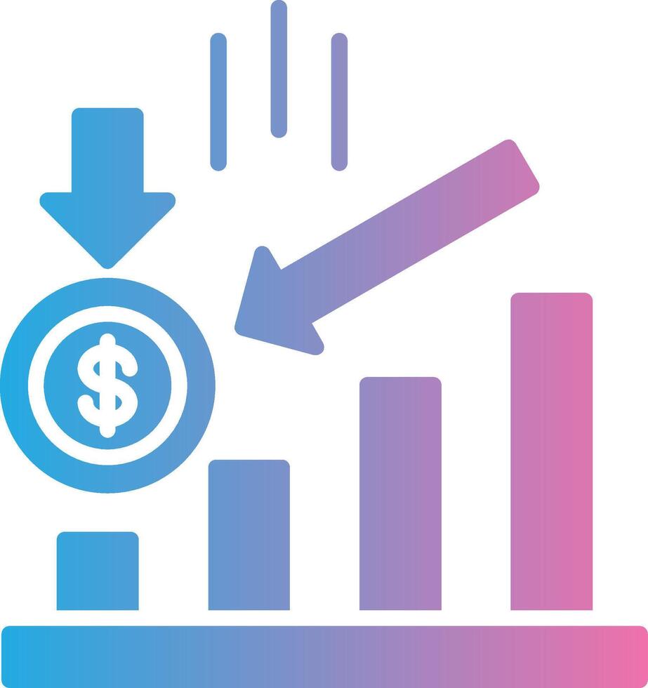 Losses Glyph Gradient Icon Design vector
