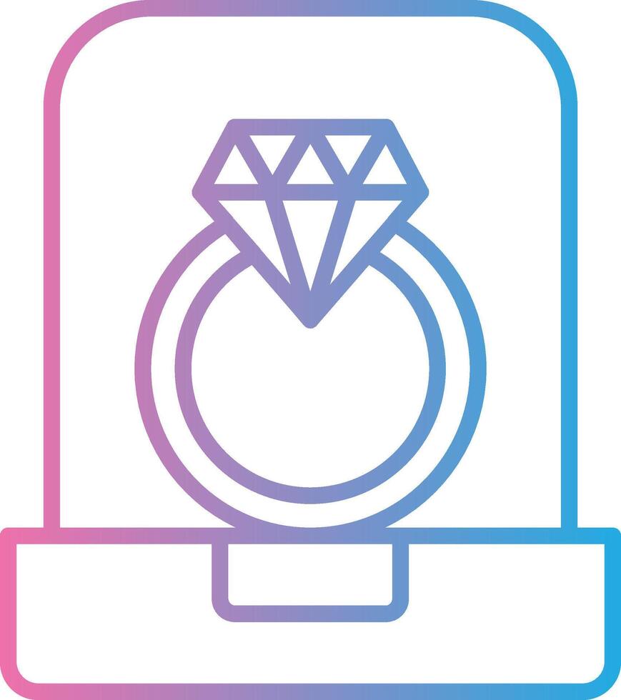 diamante anillo línea degradado icono diseño vector