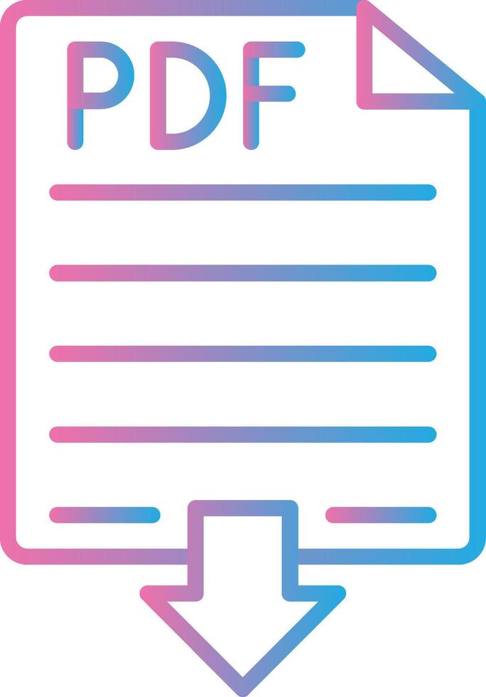 Pdf Line Gradient Icon Design vector