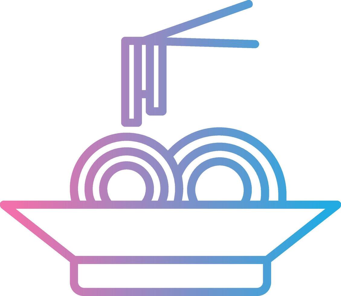 Pasta Line Gradient Icon Design vector