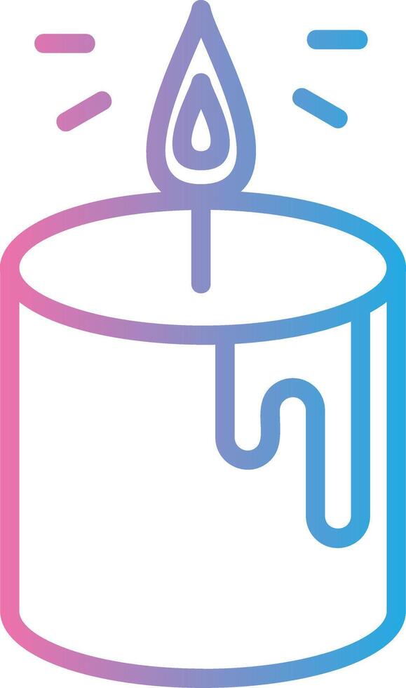 Candle Line Gradient Icon Design vector