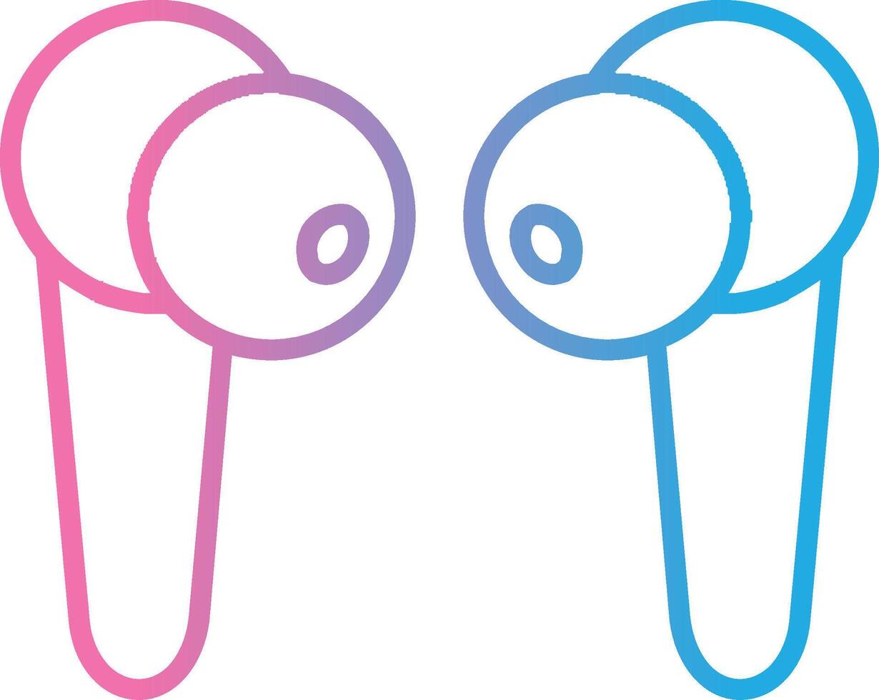 Earbuds Line Gradient Icon Design vector