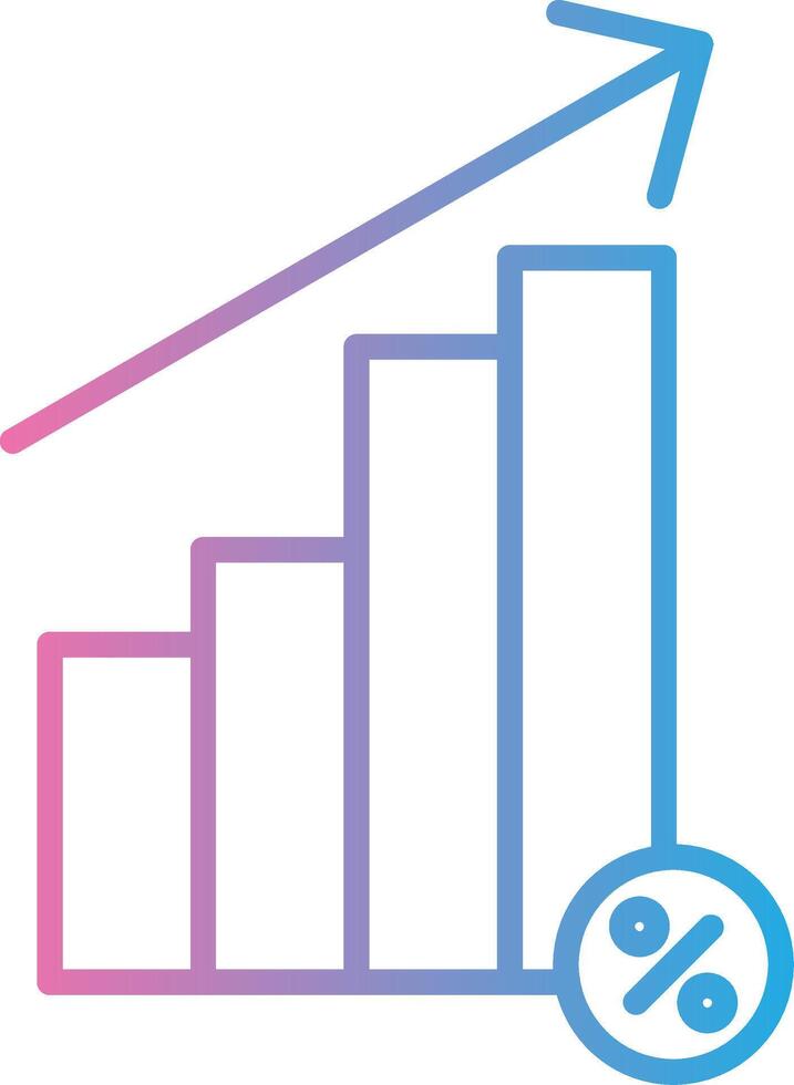 Interest Rate Line Gradient Icon Design vector