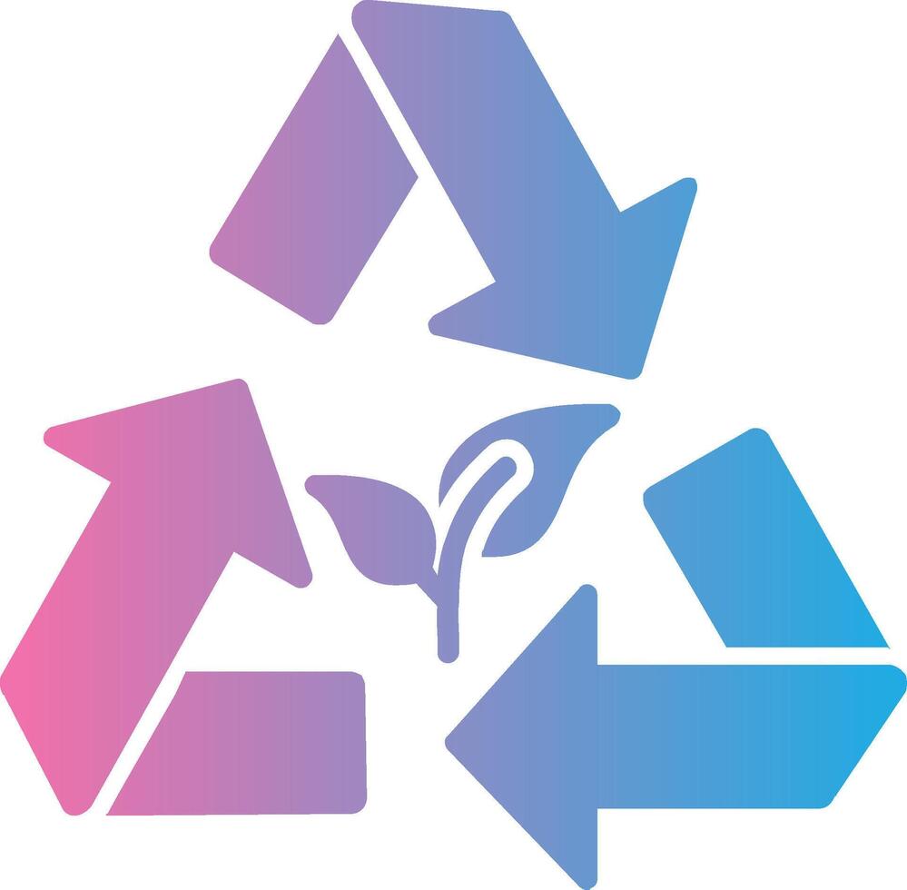 reciclaje glifo degradado icono diseño vector