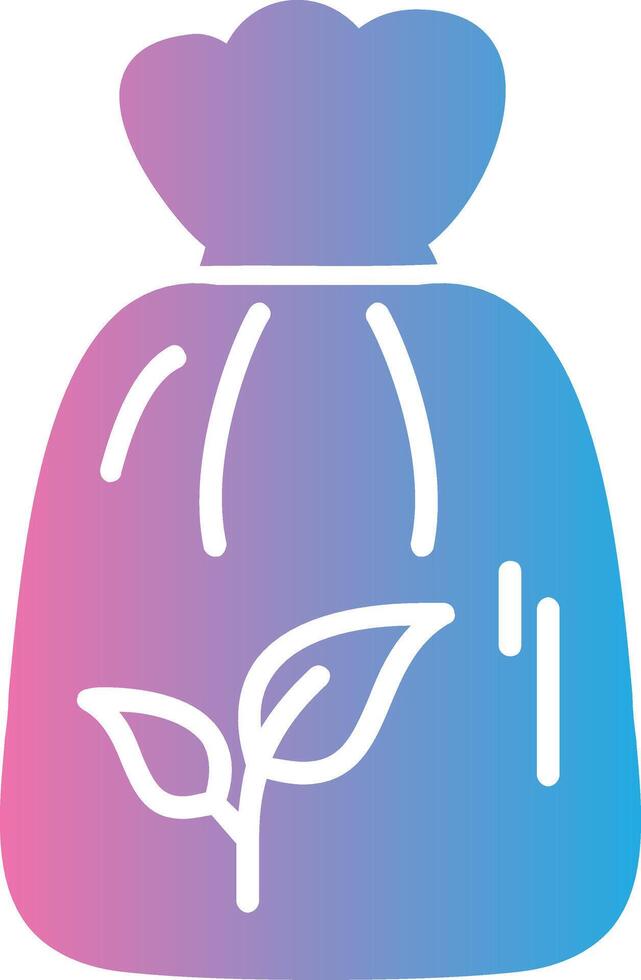 Bio Garbage Bag Glyph Gradient Icon Design vector