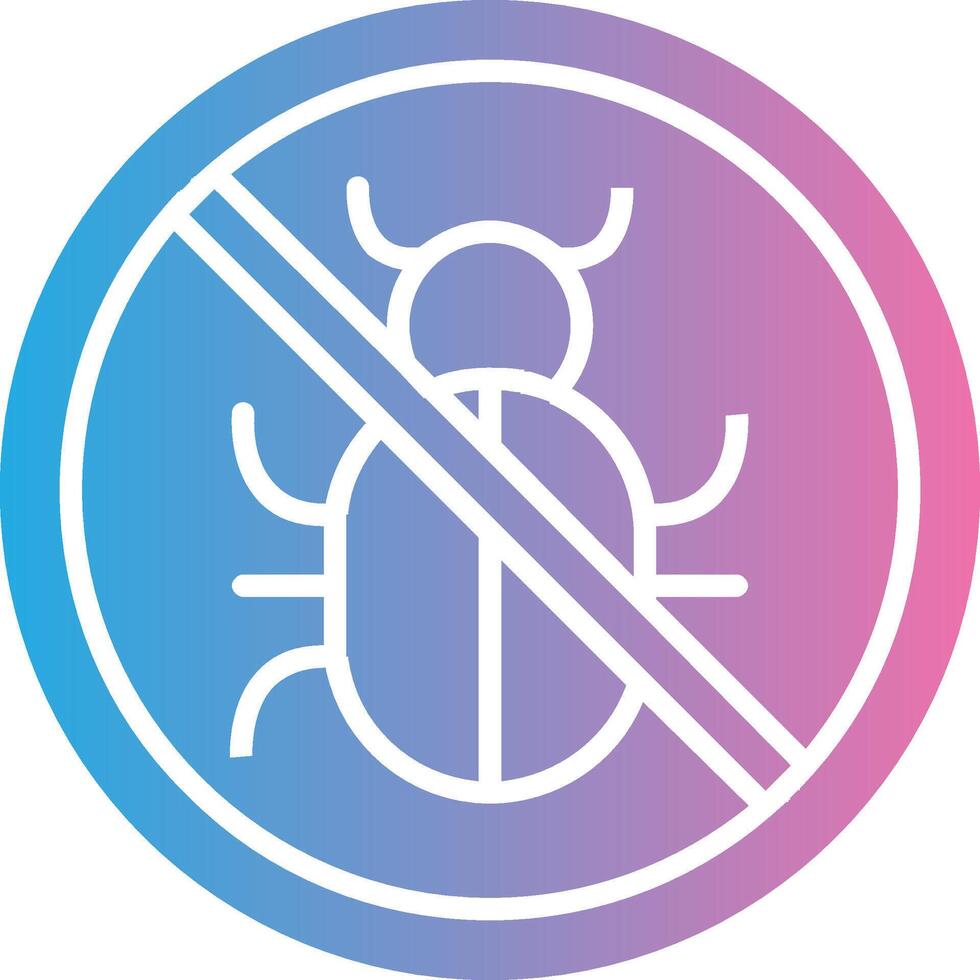 No Bug Glyph Gradient Icon Design vector