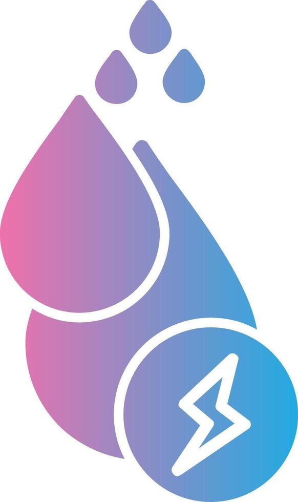 agua energía glifo degradado icono diseño vector