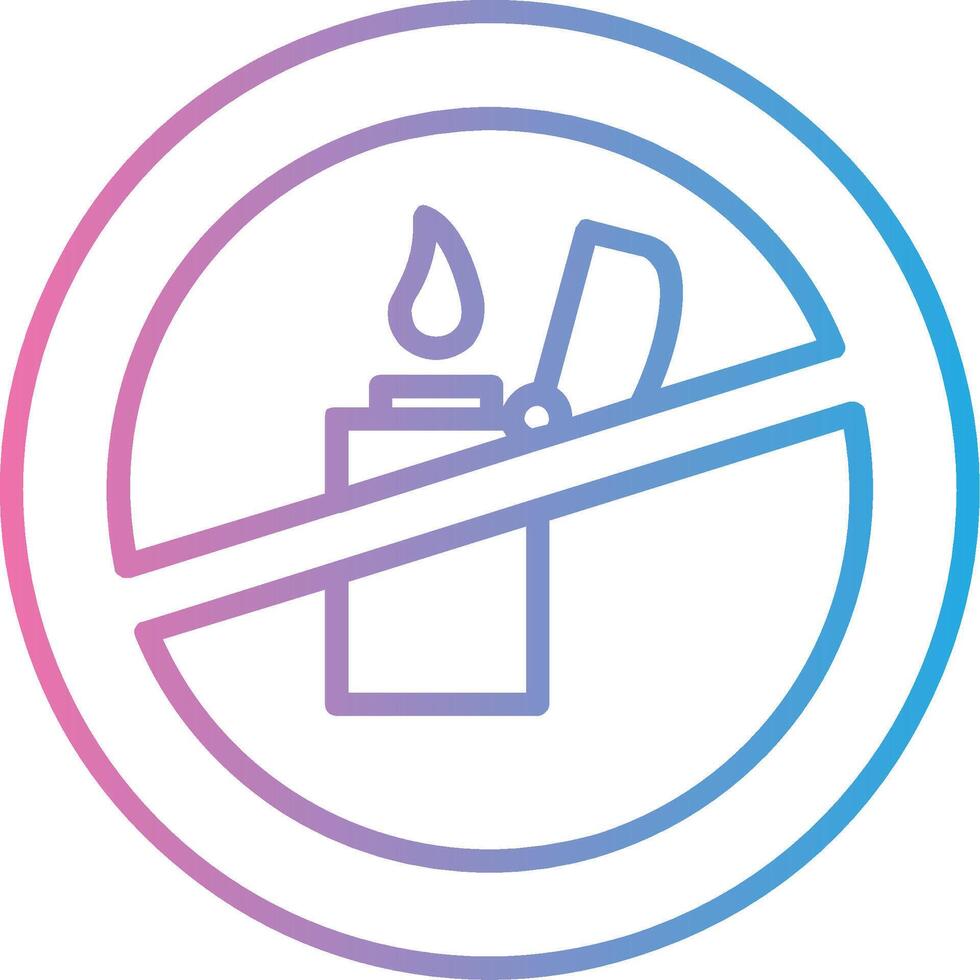 No Lighter Line Gradient Icon Design vector