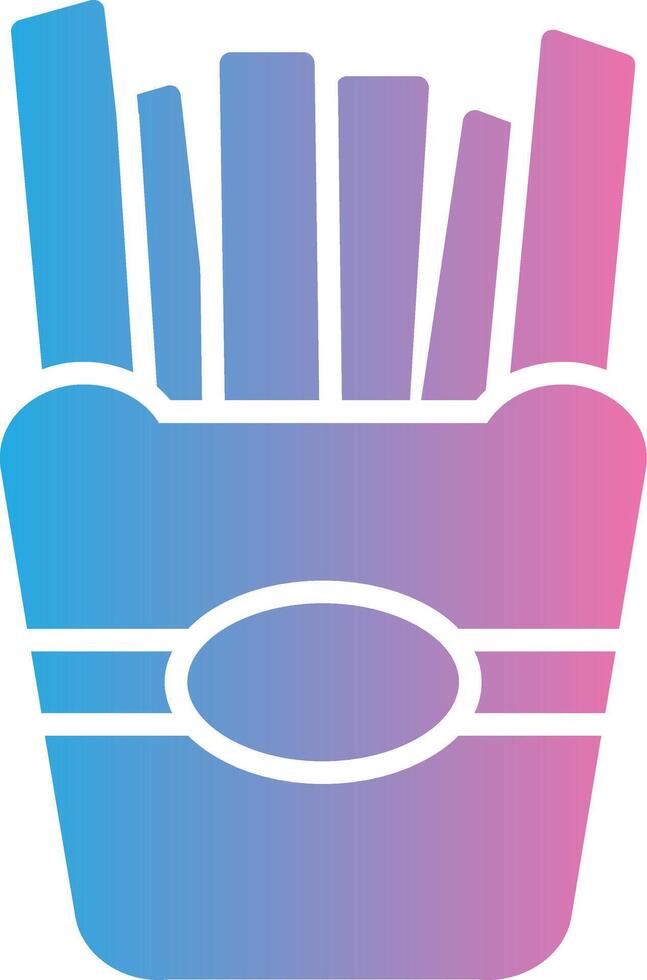 French Fries Glyph Gradient Icon Design vector