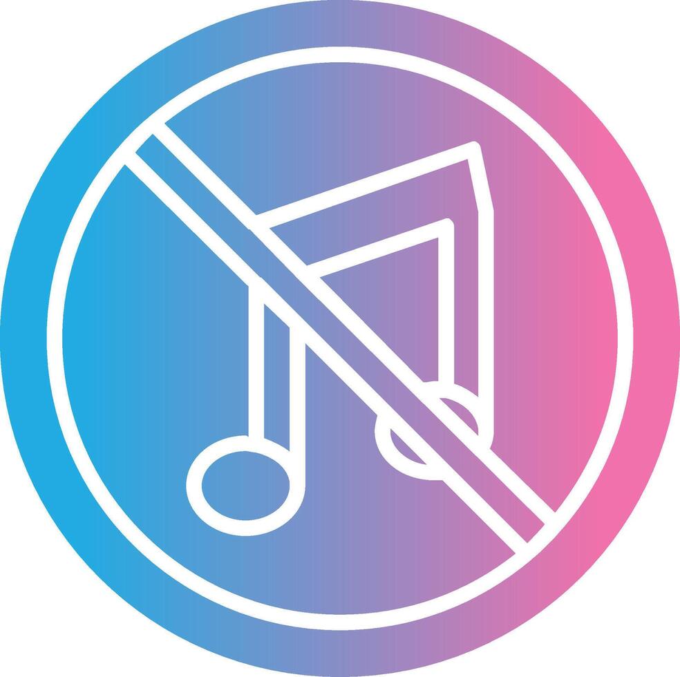 No Music Glyph Gradient Icon Design vector