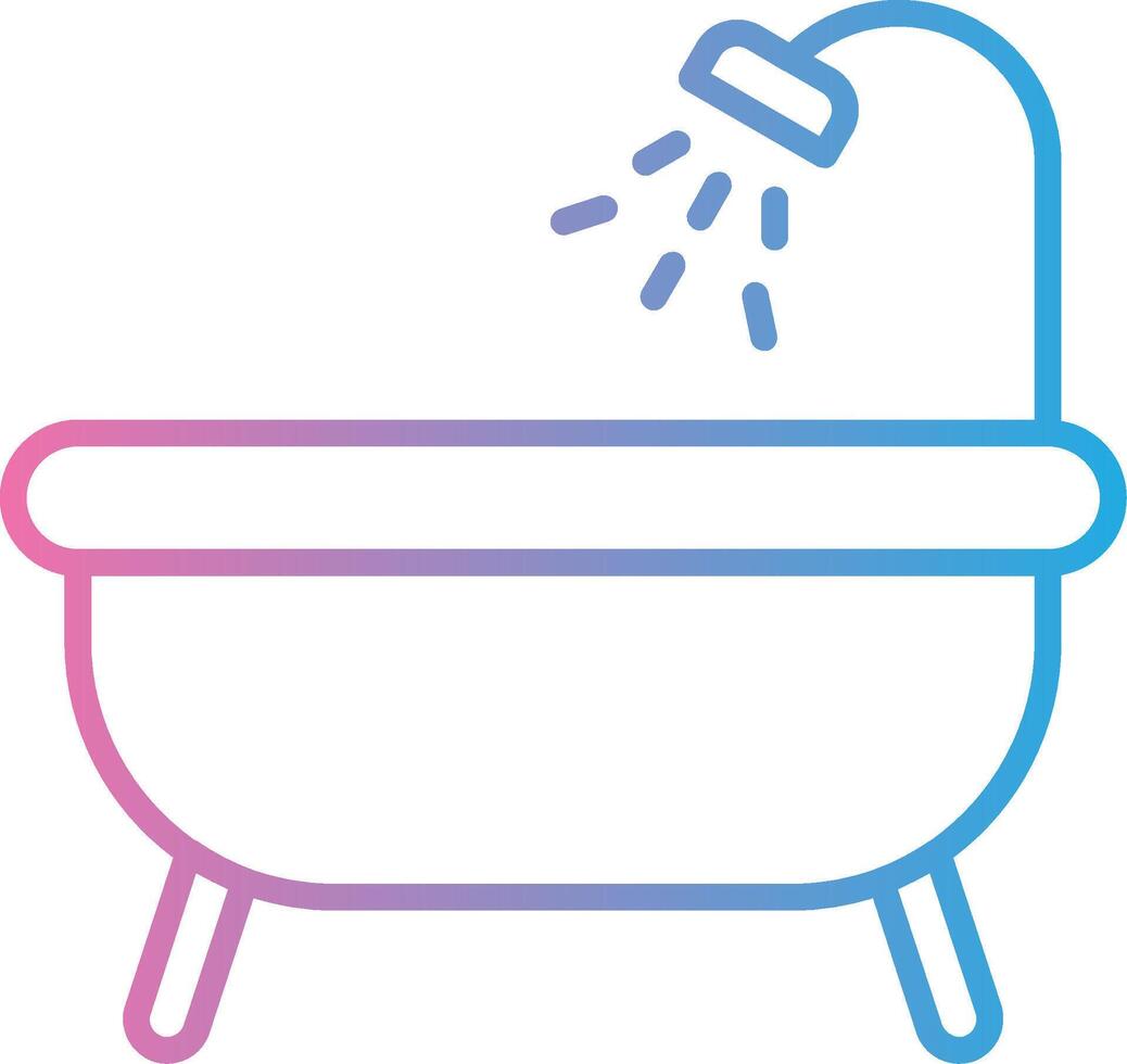 Bathtub Line Gradient Icon Design vector