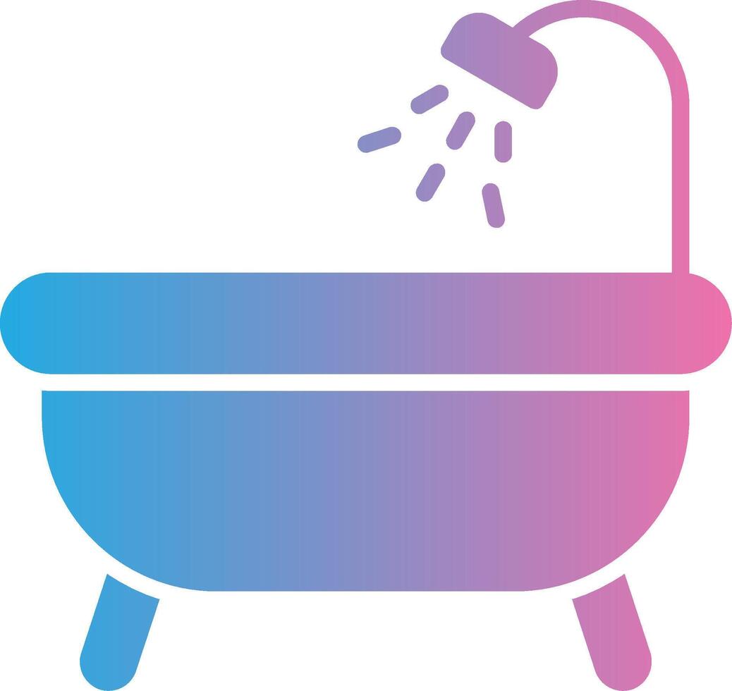 bañera glifo degradado icono diseño vector