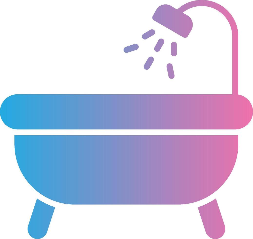 Bathtub Glyph Gradient Icon Design vector