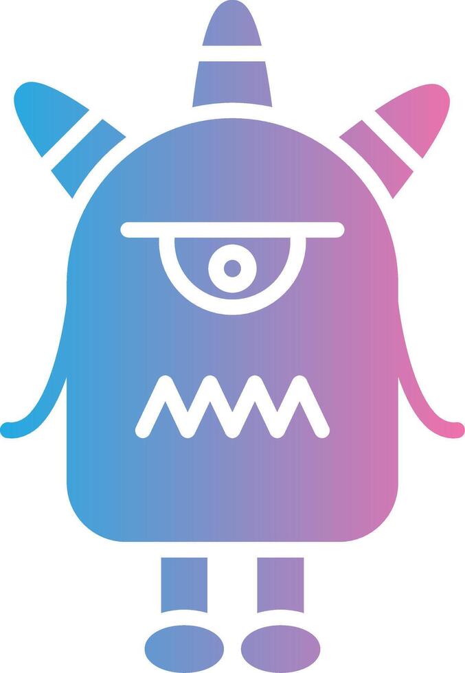 Monster Glyph Gradient Icon Design vector