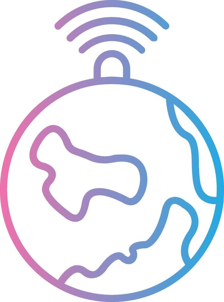 Earth Line Gradient Icon Design vector