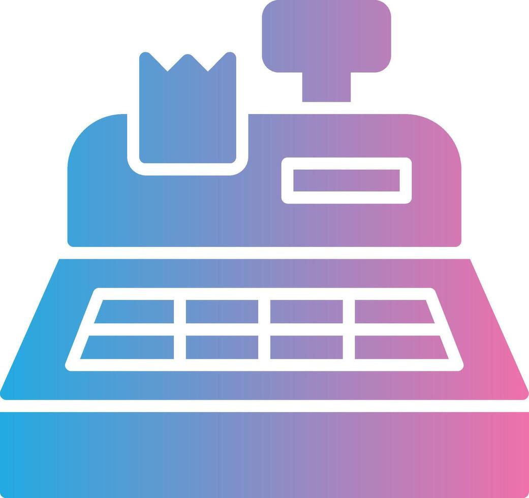 Cash Register Glyph Gradient Icon Design vector