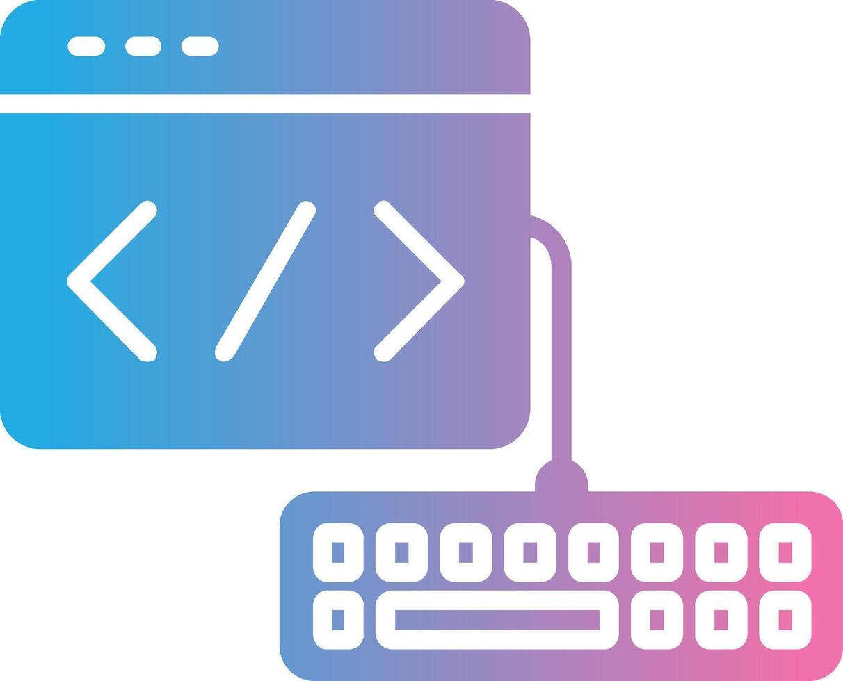 Web Development Glyph Gradient Icon Design vector