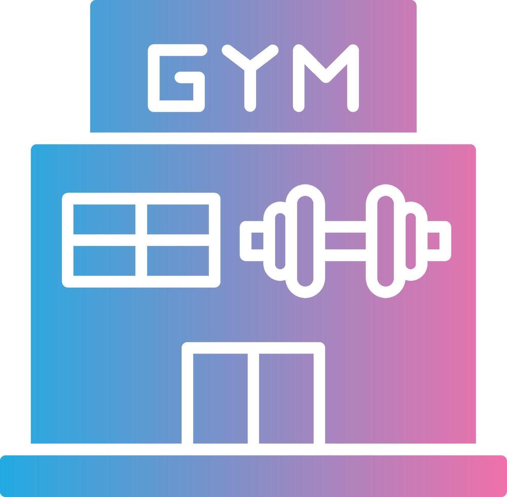 gimnasio glifo degradado icono diseño vector