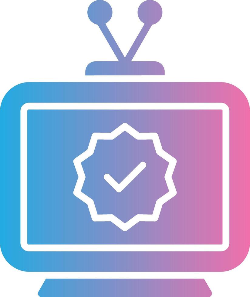 televisión glifo degradado icono diseño vector